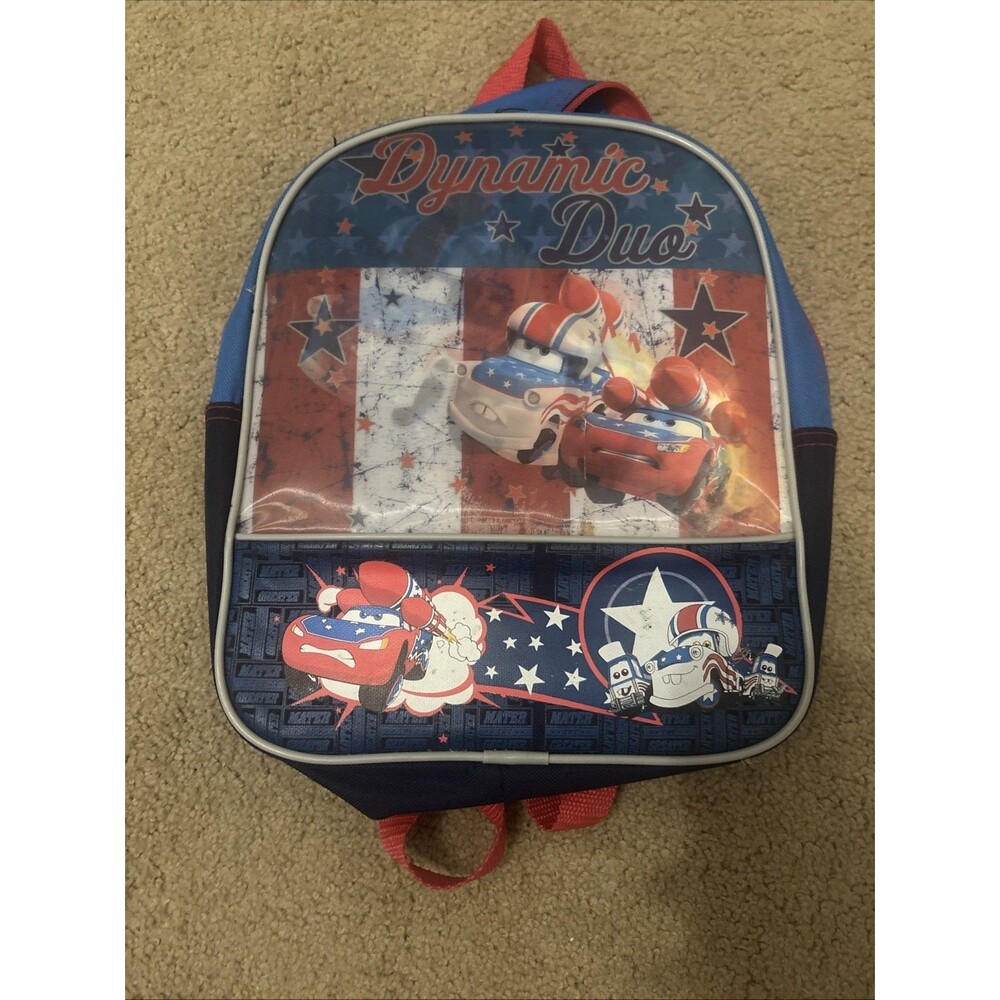 Lightning McQueen and mater Dynamic Duo Back pack holographic vintage kids
